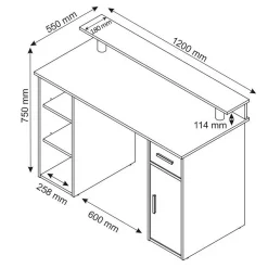 Computertisch in Sonoma-Eiche und Weiß - Bojan