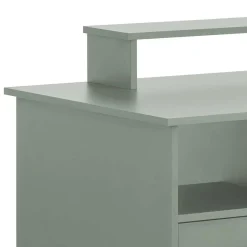 Computertisch mit Aufsatz in Graugrün - Tageda
