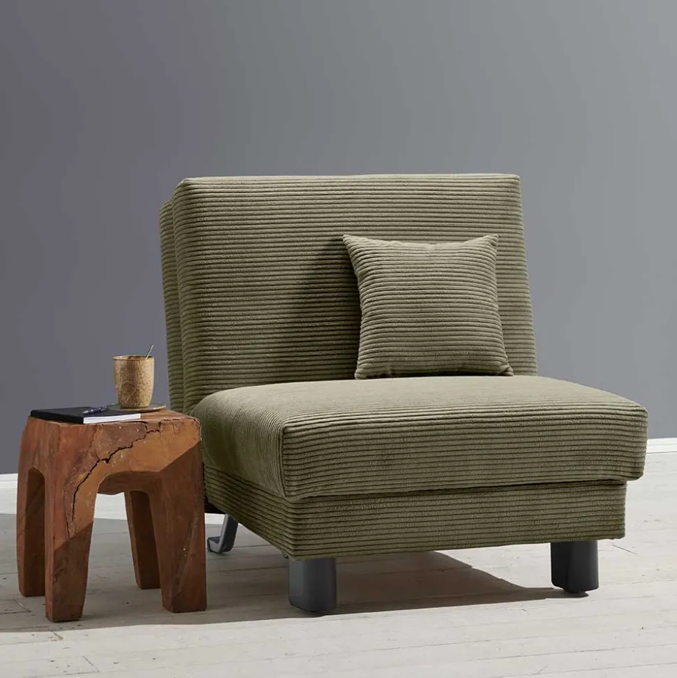 Cord Faltsessel in Grün - Bojan