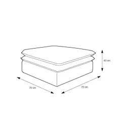 Cord Polsterhocker in Hellgrau - Tessina