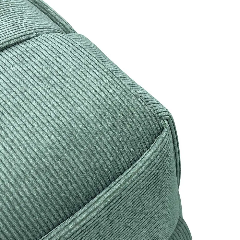 Cord Pouf in Dunkelgrün - Glory