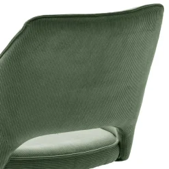 Cord Tischsessel in Oliv Grün - Emilio (2er Set)