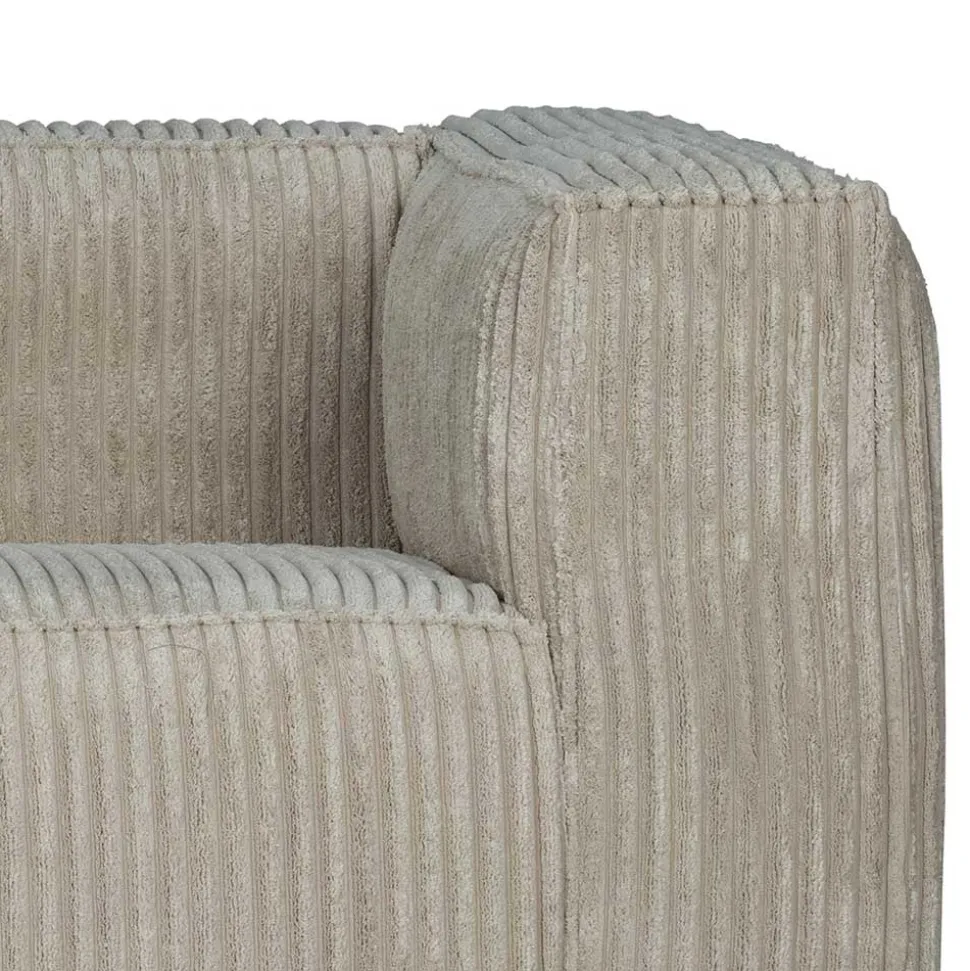 Cord Wohnzimmercouch in Beigegrau - Jamiesa