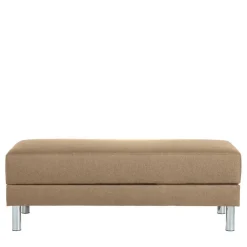 Couchbett mit Hocker in Beige mit Chrom - Proof (zweiteilig)