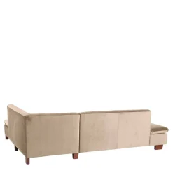 Couchecke in Beige mit Nussbaum Braun - Franatico