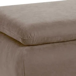 Couchhocker in Beigegrau mit Chrom - Hayley