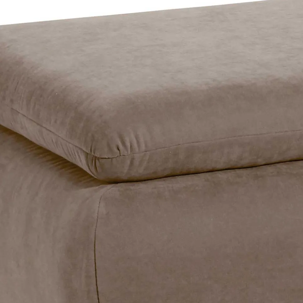 Couchhocker in Beigegrau mit Chrom - Hayley