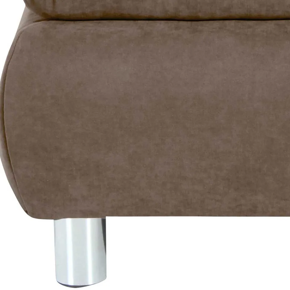 Couchhocker in Beigegrau mit Chrom - Hayley