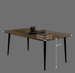 Couchtisch aus Wildeiche mit Stahlbeinen - Casarius