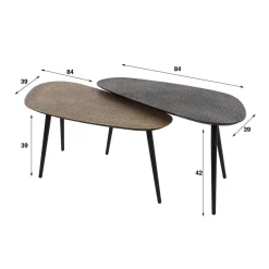 Couchtisch Duo in Nierenform - Emra (zweiteilig)