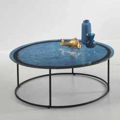 Couchtisch in Blau Strukturglas - Neive