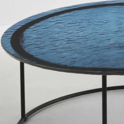 Couchtisch in Blau Strukturglas - Neive