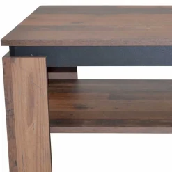 Couchtisch in Holzoptik Antik & Schwarz - Jimy