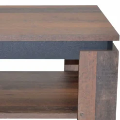 Couchtisch in Holzoptik Antik & Schwarz - Jimy