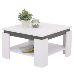 Couchtisch in Weiß mit Anthrazit - Blacky