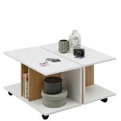 Couchtisch mit Ablagen auf Rollen - Hurada