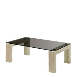 Couchtisch mit Glasplatte in Bronze getönt - Finanun