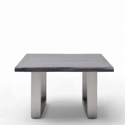 Couchtisch mit Naturkanten Holzplatte in Grau - Kassanda