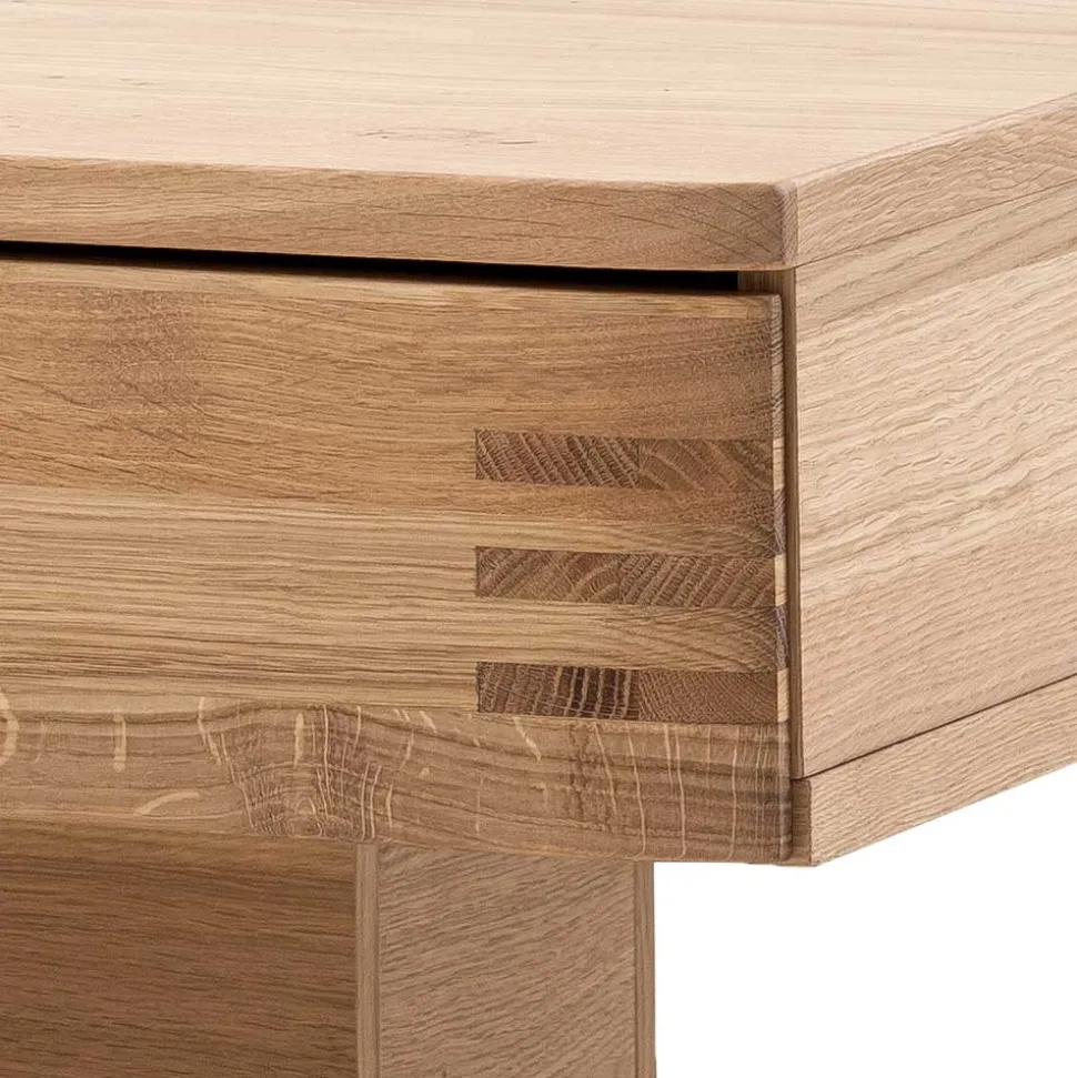 Couchtisch mit Säulenfuß und Schublade - Crupean