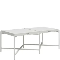 Couchtisch mit zwei Tabletts in Weiß - Vereny