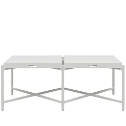 Couchtisch mit zwei Tabletts in Weiß - Vereny