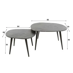 Couchtisch Paar im Retrostil - Simonas (zweiteilig)