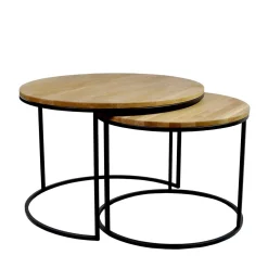 Couchtisch Zweisatz aus Wildeiche - Cazama (zweiteilig)