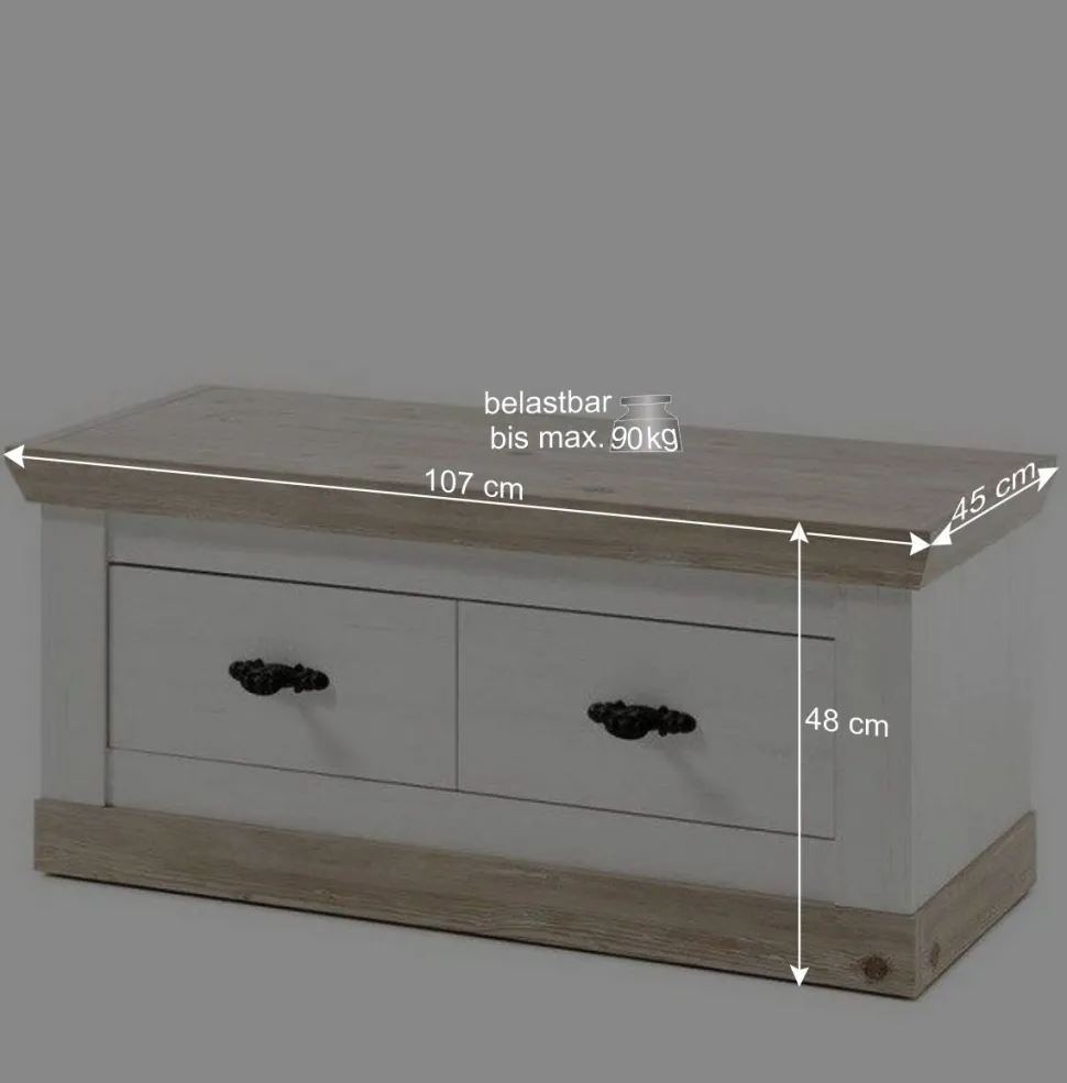 Country Flur Garderobe & Möbel Set - Nedita (fünfteilig)