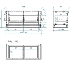 Country Flurbank mit 2 Schubladen - Nedita