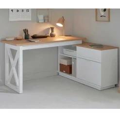 Country Style Schreibtisch mit Seitenregal - Ristina