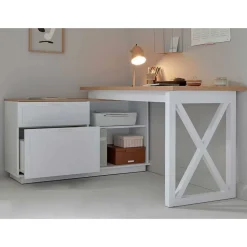 Country Style Schreibtisch mit Seitenregal - Ristina