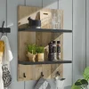 Country Style Wandboard mit 2 Böden & 3 Haken - Garisa