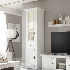 Country Style Wohnwand Vitrine in Weiß - Chelles