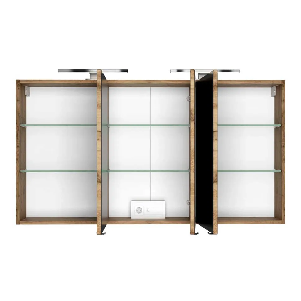 3D Spiegelschrank fürs Bad in Dekor Wildeiche - Athrin