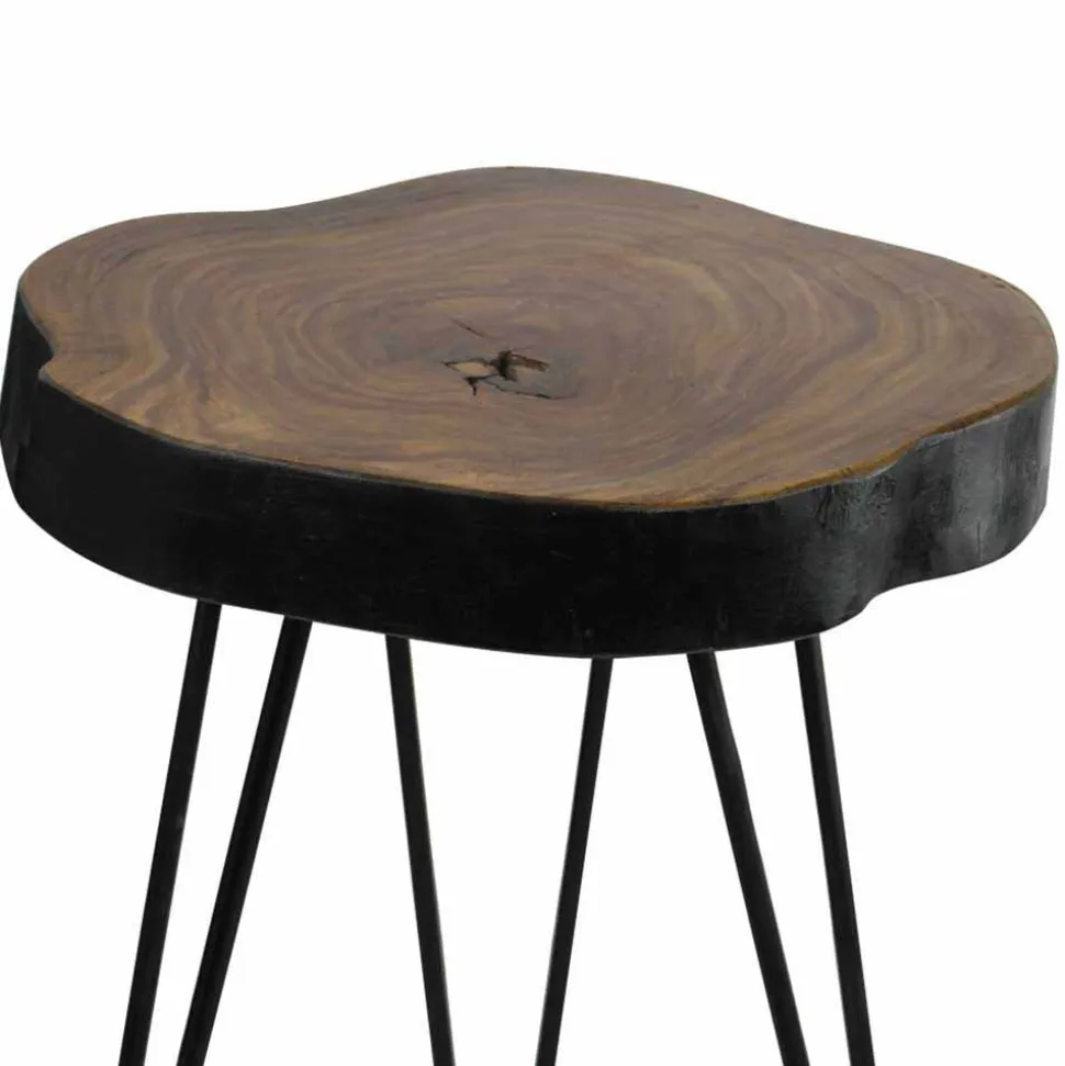 Design Ablagetisch Tohema mit Baumkante dunkel