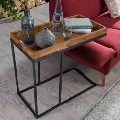 Design Anstelltisch aus Holz & Eisen - Kirana