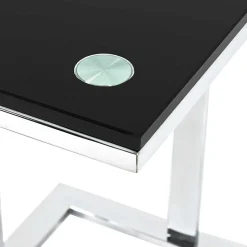 Design Anstelltisch mit Schwarzglas - Jenna