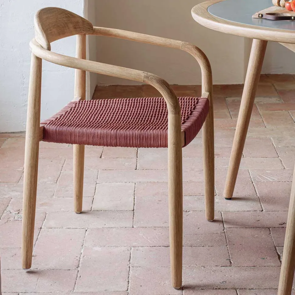 Design Armlehnenstühle mit Geflechtsitz - Renero (4er Set)