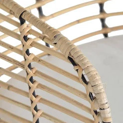 Design Armlehnenstuhl in Rattan Natur und Schwarz - Adatto (2er Set)