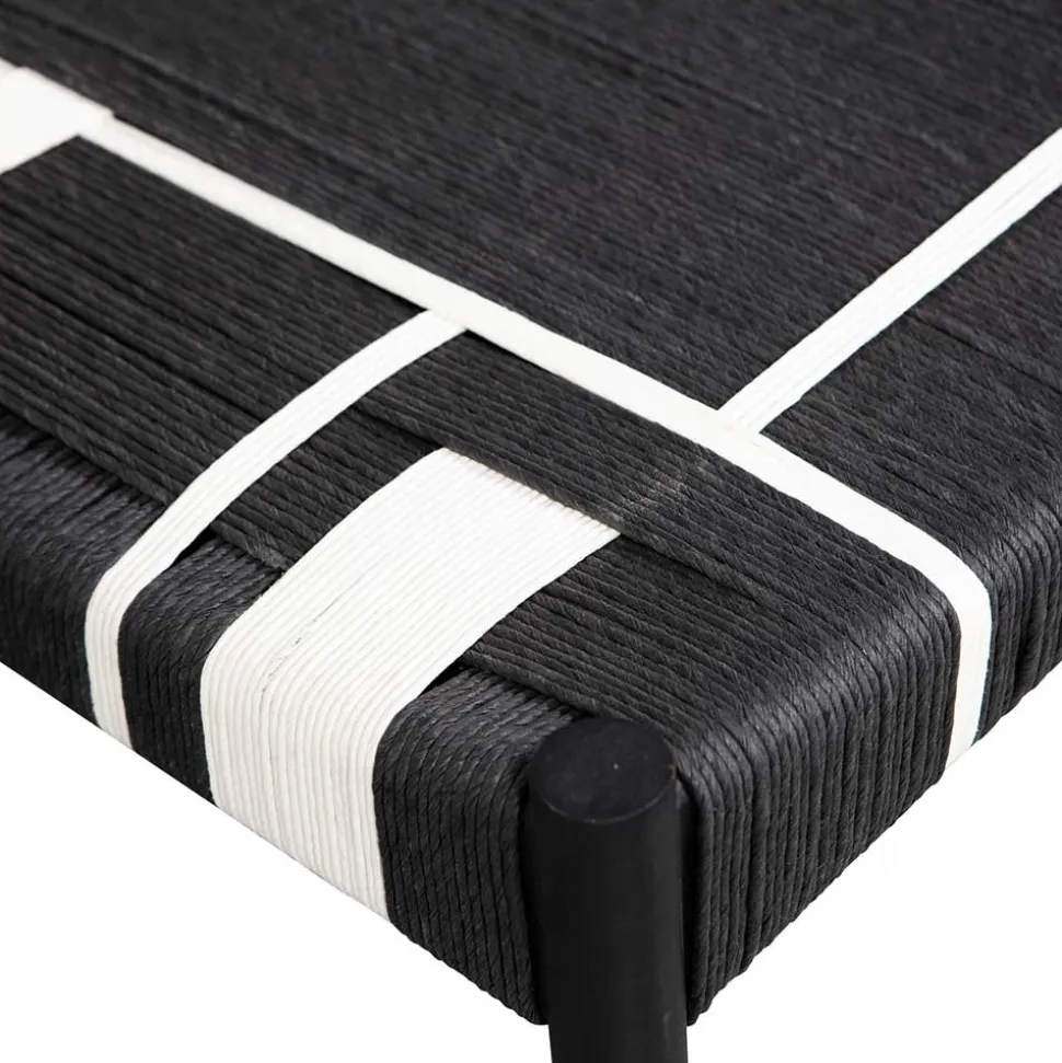 Design Bank in Schwarz mit Weiß - Giuseppa