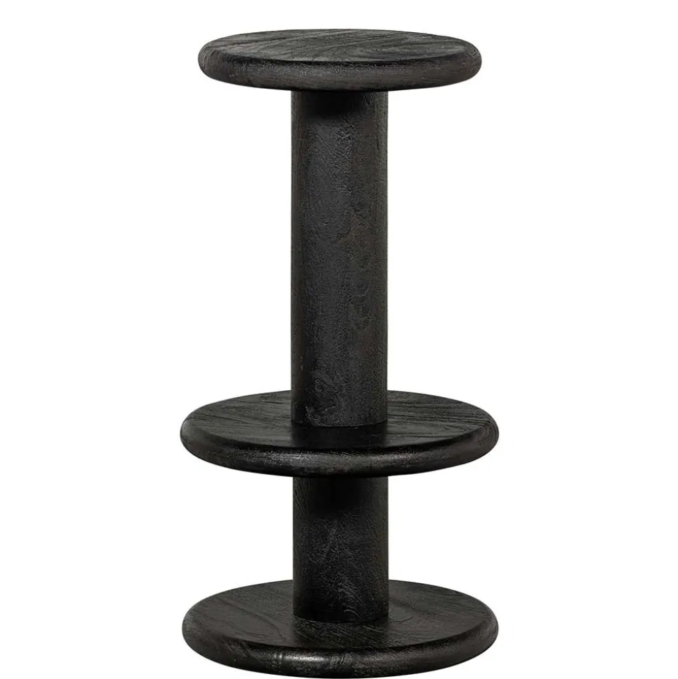 Design Barhocker aus schwarzem Massivholz - Vionna