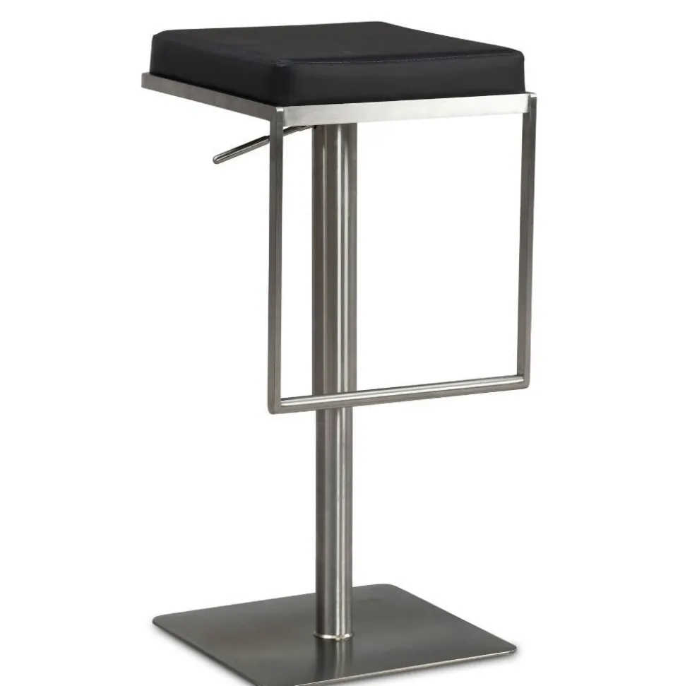 Design Barhocker in Schwarz und Silber - Hallein