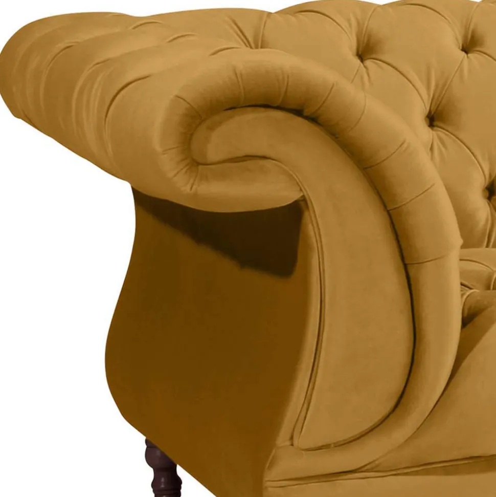 Design Barocksofa in Gelb Samtvelours - Alisho