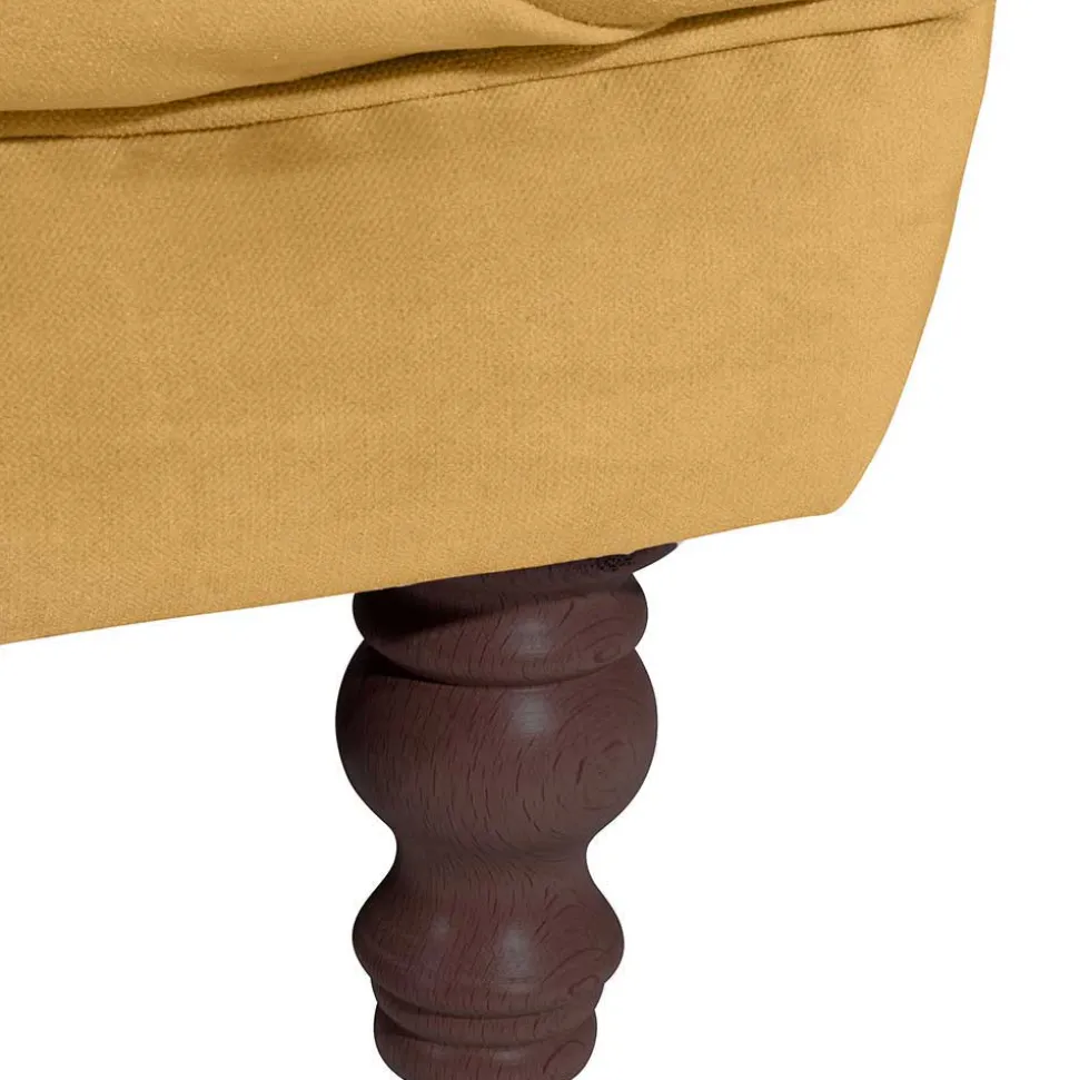 Design Barocksofa in Gelb Samtvelours - Alisho