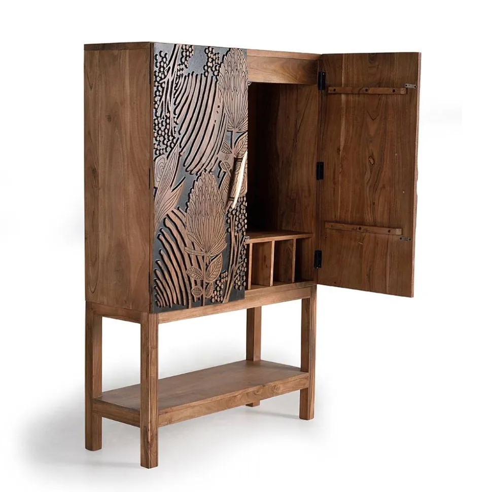 Design Barschrank mit Schnitzerei und Lack - Marcel