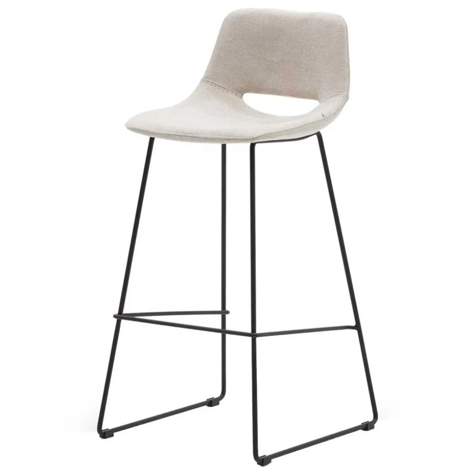 Design Barstühle in Beige & Schwarz - Heats (2er Set)