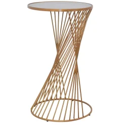 Design Beistelltisch aus Glas in Grau - Liacantu