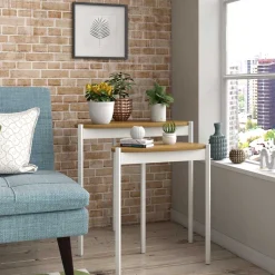 Design Beistelltisch Duo in Walnuss Optik - Procado (zweiteilig)