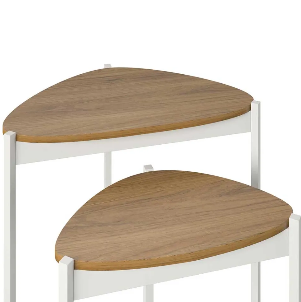 Design Beistelltisch Duo in Walnuss Optik - Procado (zweiteilig)