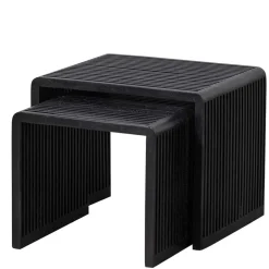 Design Beistelltisch Duo in Schwarz - Bagaci (zweiteilig)